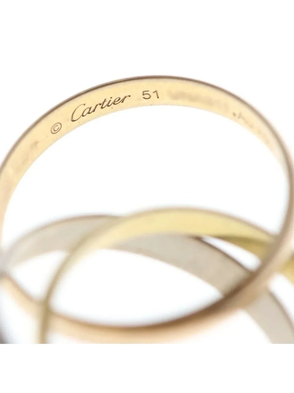 Cartier Trinity Ring Triple Strand Gold Silver